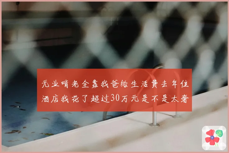 无业啃老全靠我爸给生活费去年住酒店我花了超过30万元是不是太奢侈了